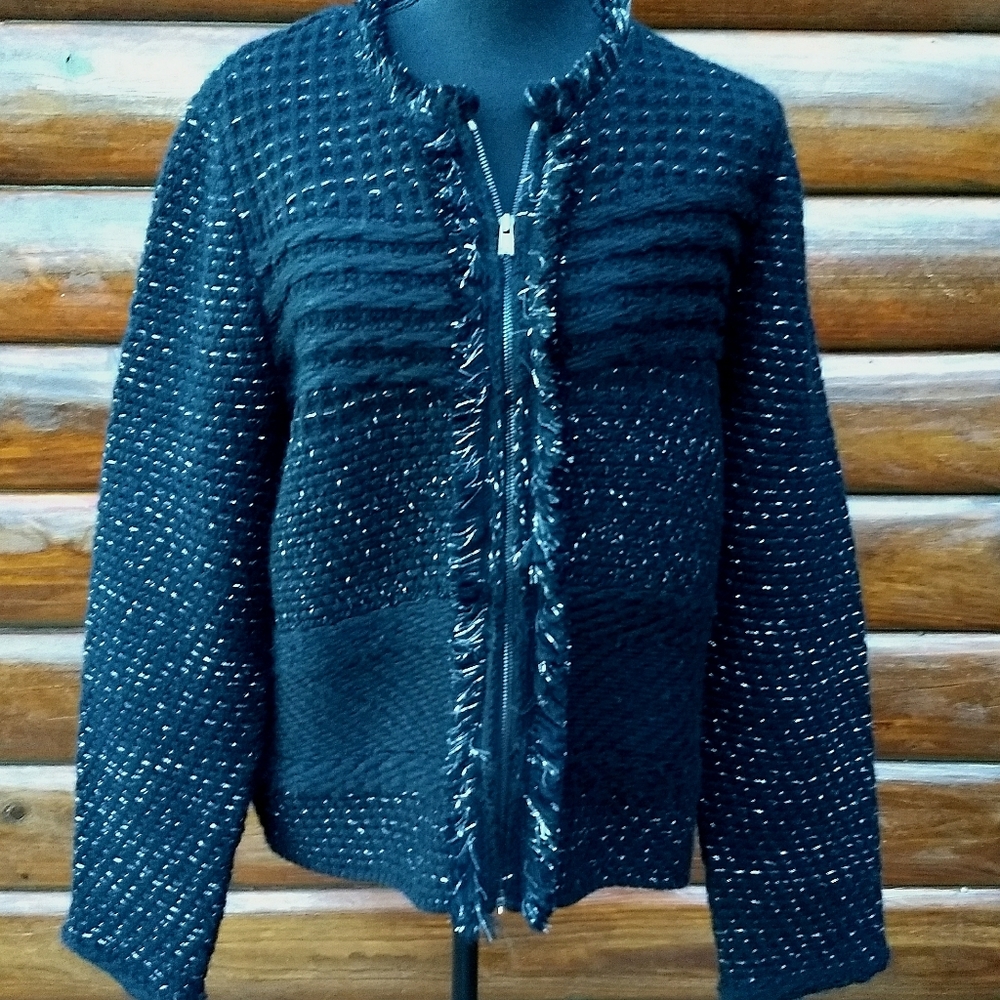 Ann Taylor Zip Up Sweater